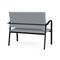Lesro Newport 2 Seat Tandem Seating Metal Frame No Center Arms, Black, RS Fog Upholstery NP1501 - alternate 3